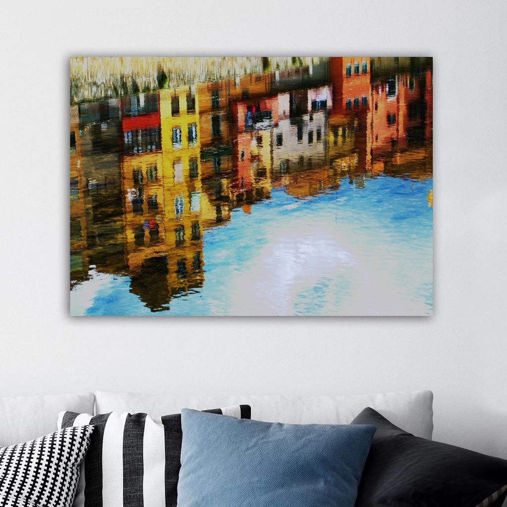 Schilderij Portale Reflected Street (Canvas)